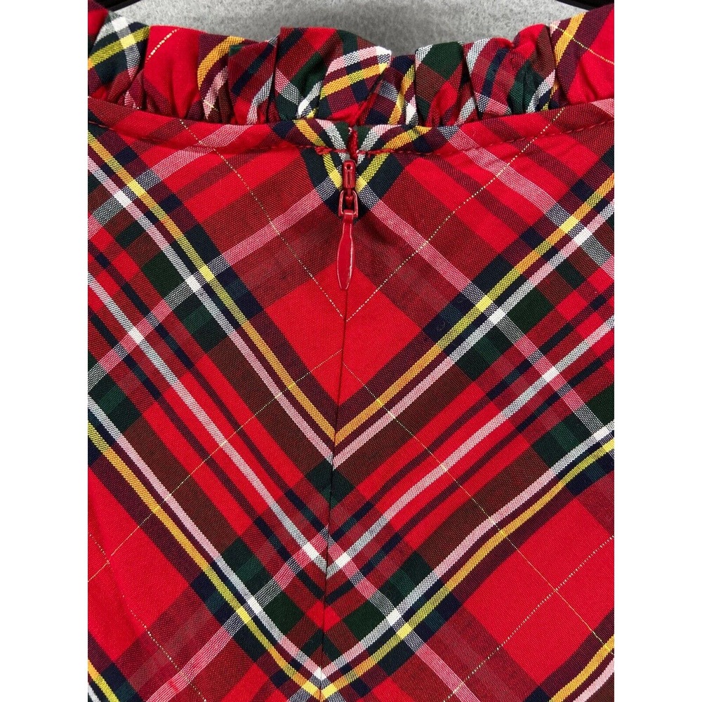 NWT Vineyard Vines Dress Girls Sz 4 Red Tartan Plaid Ruffle Cap Sleeve Midi - Picture 11 of 15
